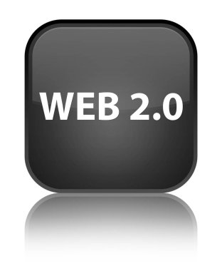 Web 2.0 özel siyah kare düğme