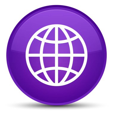 Dünya simgesi özel mor yuvarlak düğmesi