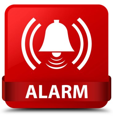 Alarm (zil simgesini) kırmızı kare düğmesini kırmızı kurdele orta