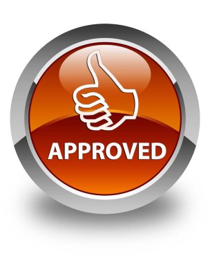 (Simge Yaşasın) parlak kahverengi yuvarlak düğme onaylı