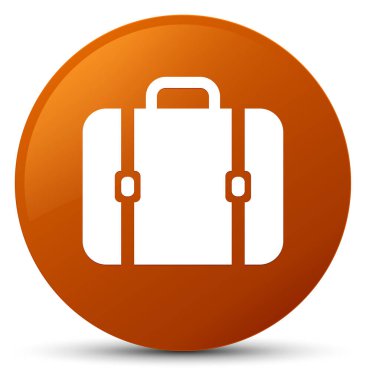 Çanta simgesi kahverengi yuvarlak düğmesi