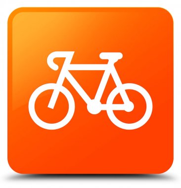 Bisiklet simgesi turuncu kare düğme