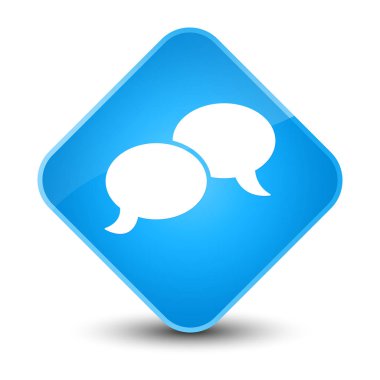 Sohbet kabarcık kutsal kişilerin resmi zarif camgöbeği mavi elmas düğme