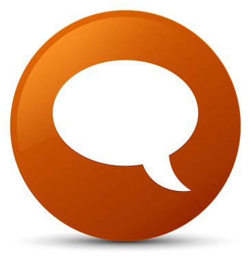 Sohbet simgesi kahverengi yuvarlak düğmesi