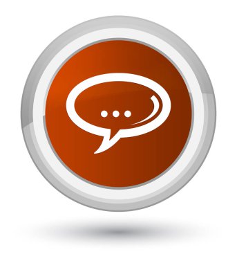 Sohbet simgesi ilk kahverengi yuvarlak düğmesi