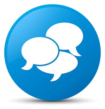 Yorumlar simgesi mavi mavi yuvarlak düğmesi