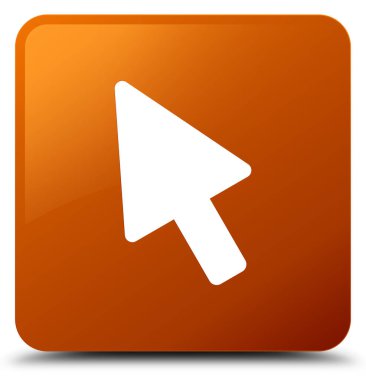 İmleç simgesi kahverengi kare düğme