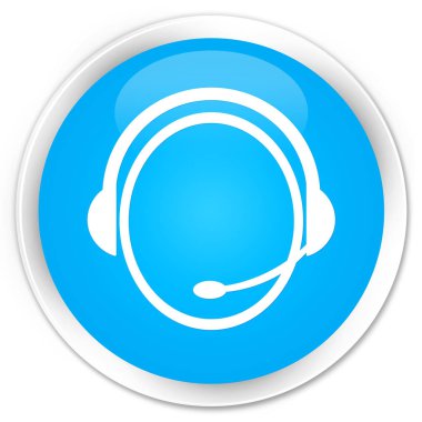 Müşteri bakım hizmeti simge sigorta primi camgöbeği mavi yuvarlak düğmesi