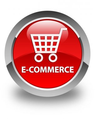 E-ticaret parlak kırmızı yuvarlak düğme