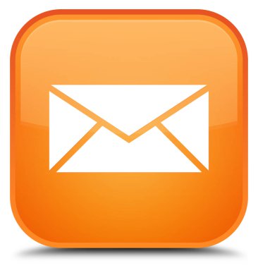 E-posta kutsal kişilerin resmi özel turuncu kare düğme