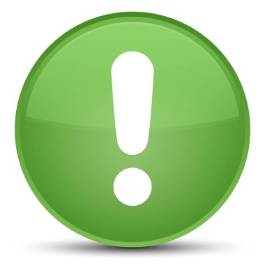 Ünlem işareti simgesi özel yumuşak yeşil yuvarlak düğmesi