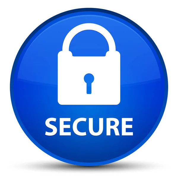 Veilig (hangslotpictogram) speciale blauwe ronde knop — Stockfoto