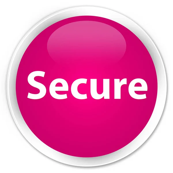 セキュリティで保護されたプレミアム ボタン ラウンド ピンク — ストック写真