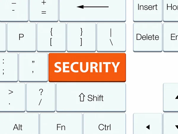 Security orange keyboard button — Stock Photo, Image