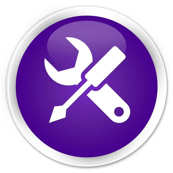 Icône Paramètres bouton rond violet premium — Photo