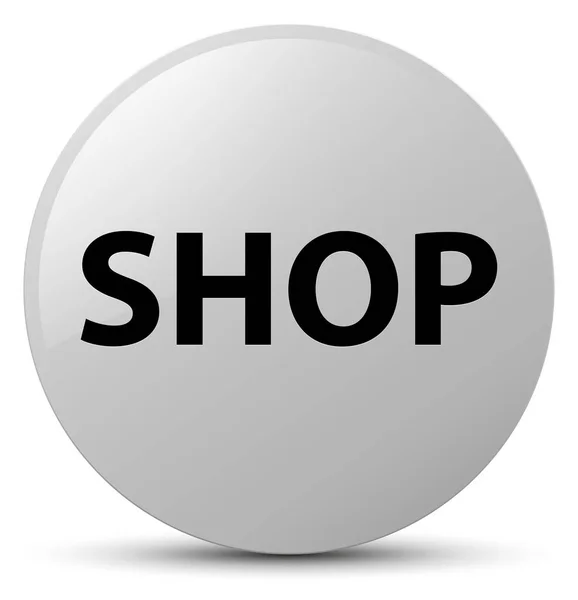 Tienda blanco botón redondo —  Fotos de Stock
