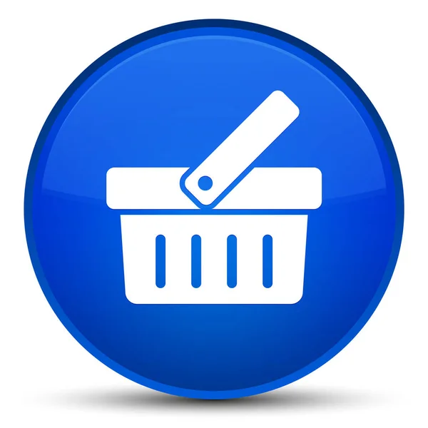 Shopping cart icon special blue round button