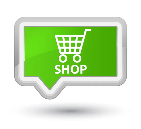Botón de bandera verde suave de la tienda —  Fotos de Stock