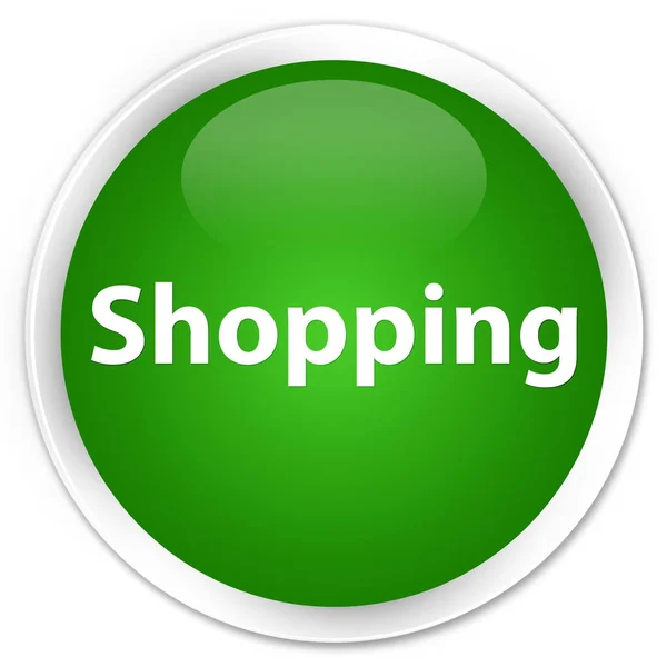 Shopping premium green round button — Stock Photo, Image