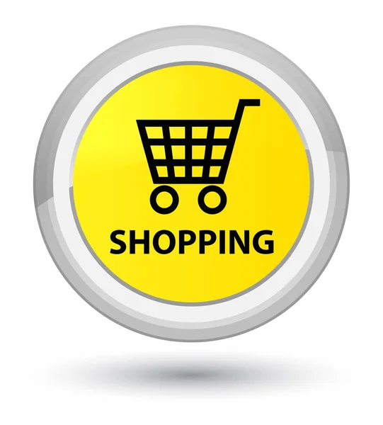 Shopping prime yellow round button — Stock Photo, Image