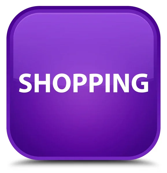 Shopping speciale pulsante quadrato viola — Foto Stock