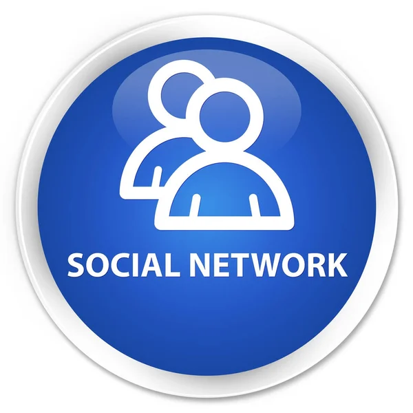 Social network (icona del gruppo) pulsante rotondo blu premium — Foto Stock