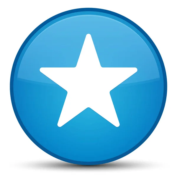 Sterpictogram speciale cyaan blauwe ronde knop — Stockfoto