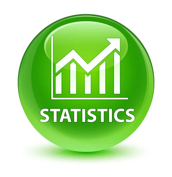 Statisztikák üveges zöld kerek gomb — Stock Fotó