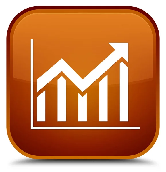 Statistik-Symbol spezielle braune quadratische Taste — Stockfoto