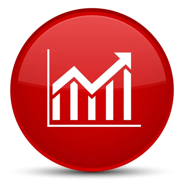 Statistik-Symbol spezielle rote runde Taste — Stockfoto