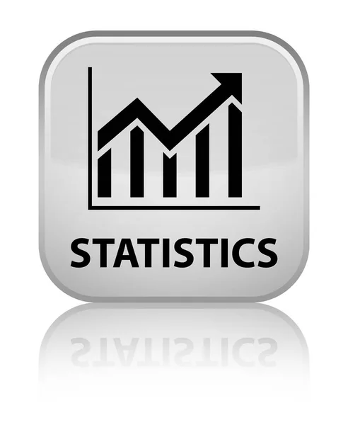 Statystyki specjalne przycisk biały kwadrat — Zdjęcie stockowe