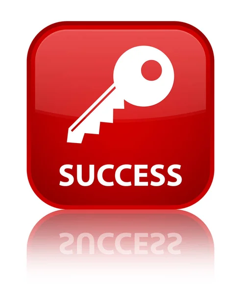 Специальная красная квадратная кнопка Success (значок клавиши) — стоковое фото