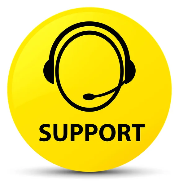 Support (icône du service client) bouton rond jaune — Photo