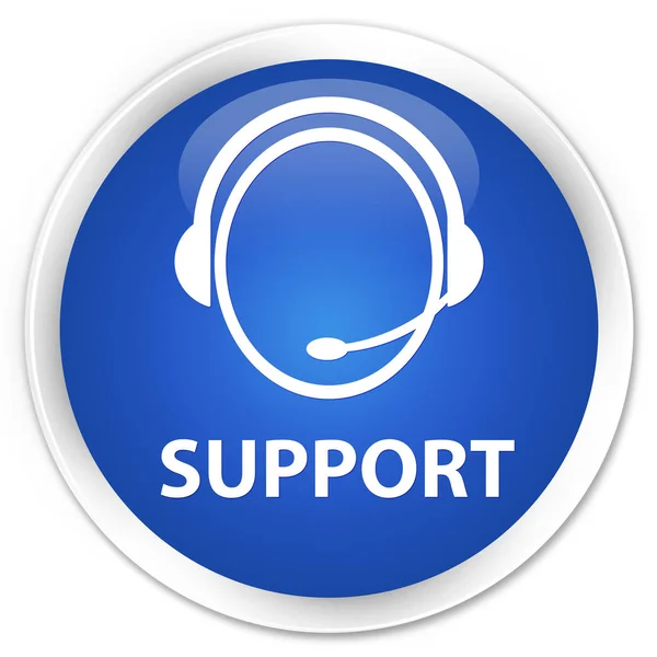 Support (icône du service client) bouton rond bleu premium — Photo