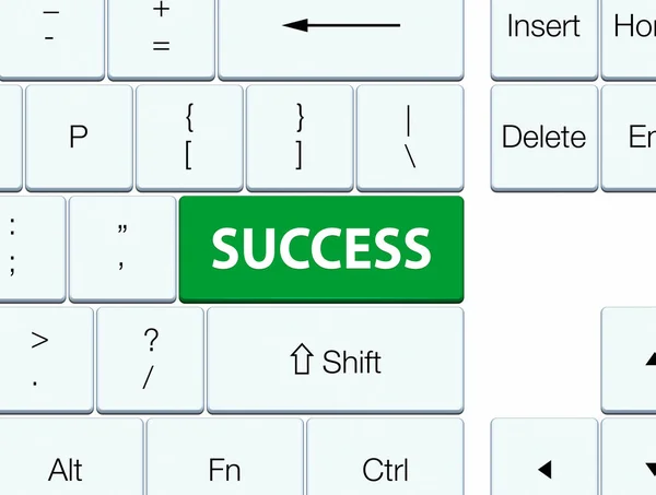 Powodzenie przycisk zielony klawiatury — Zdjęcie stockowe