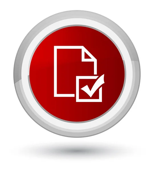 Survey icon prime red round button — Stock Photo, Image
