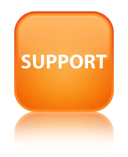 Podpora speciální oranžové čtvercové tlačítko — Stock fotografie