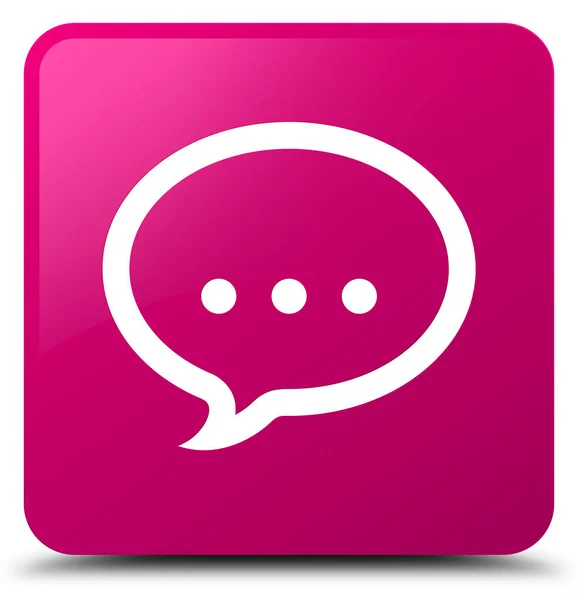 Talk icon pink square button — Stock Photo, Image