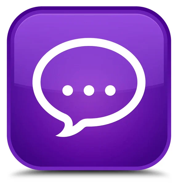 Talk icon special purple square button — Stock Photo, Image