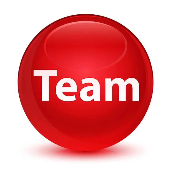 Team glassy red round button — Stock Photo, Image