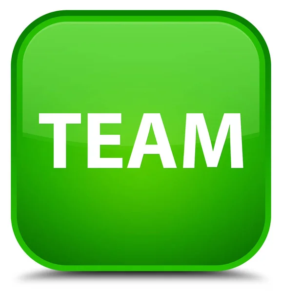チーム特別な緑の正方形ボタン — ストック写真