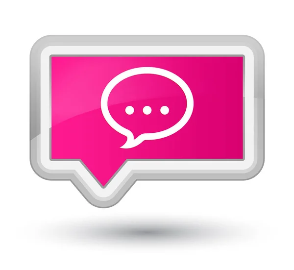Ícone de conversa botão de banner rosa primo — Fotografia de Stock