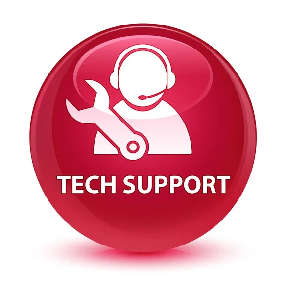 Tech support verre rose bouton rond — Photo