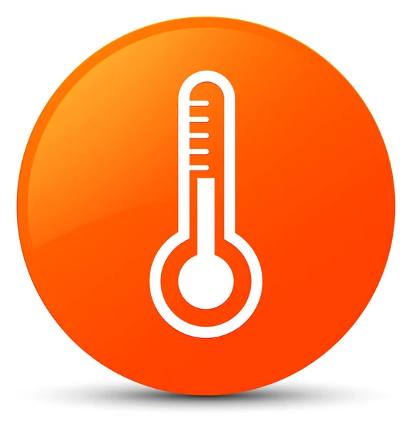 Thermometer icon orange round button — Stock Photo, Image