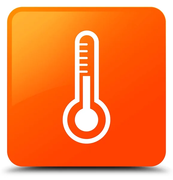 Thermometer icon orange square button — Stock Photo, Image