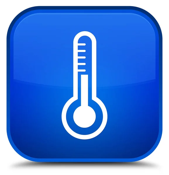 Thermometer icon special blue square button — Stock Photo, Image