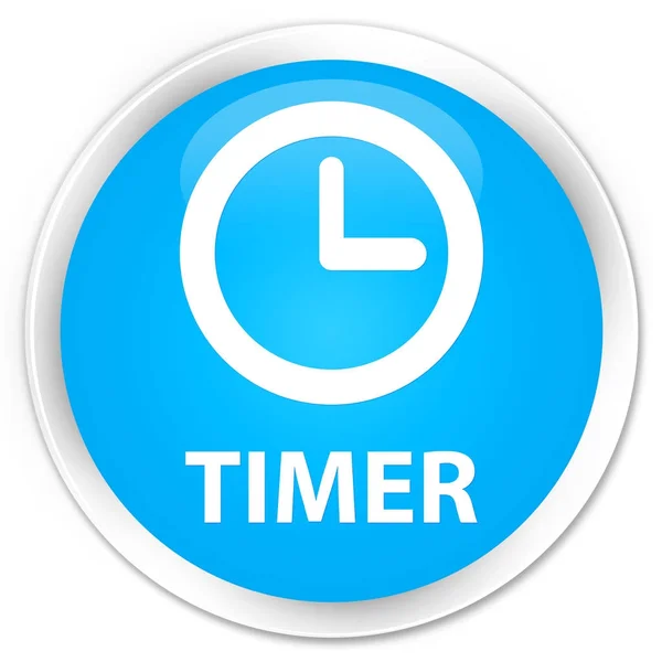 Timer Premium cyanblau runde Taste — Stockfoto