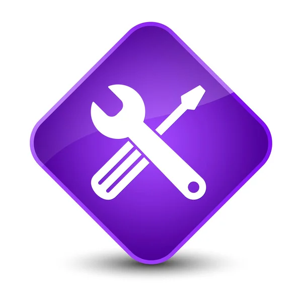 Tools icon elegant purple diamond button — Stock Photo, Image