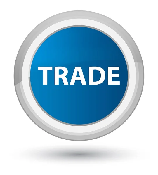 Comercio primer botón redondo azul — Foto de Stock