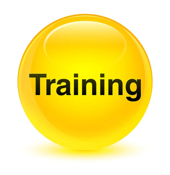 Training glassy yellow round button — Stock Photo, Image